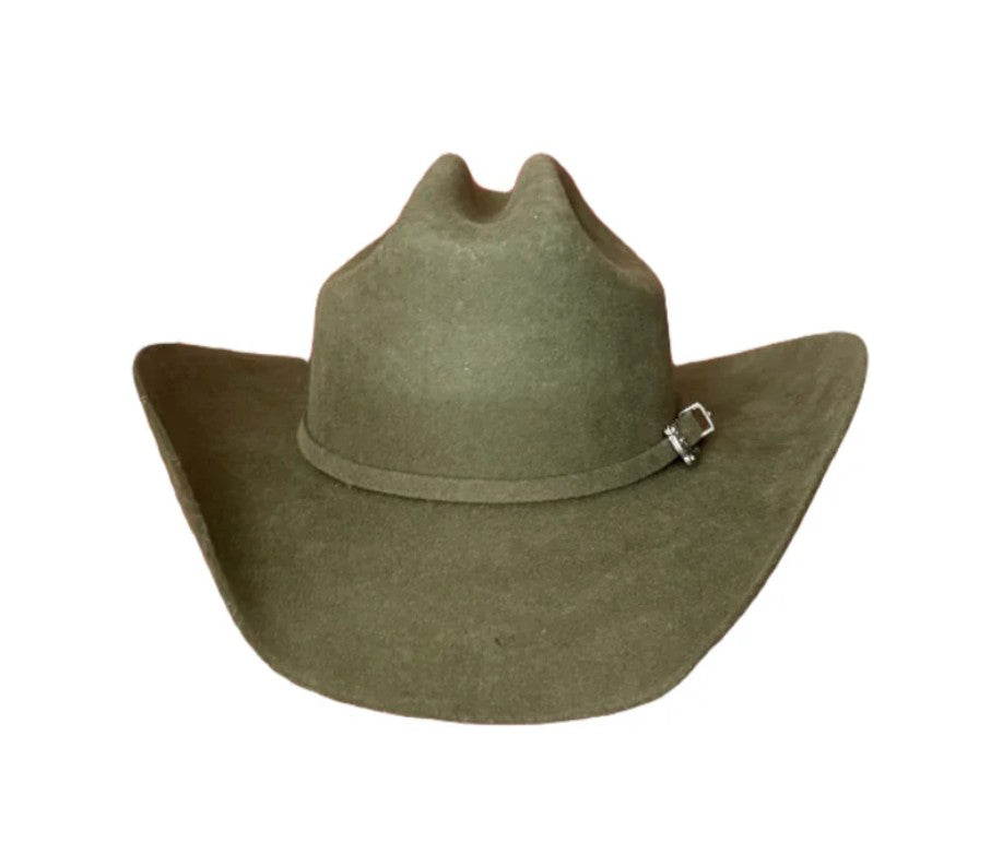 Merino Wool Western Hat - Olive Green