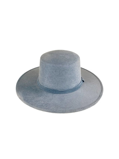 Flat Top Hat- Steel Blue