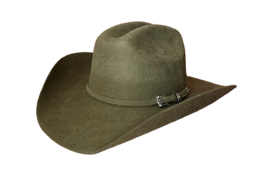 Merino Wool Western Hat - Olive Green