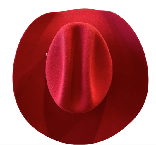 Merino Wool Western Hat - Red